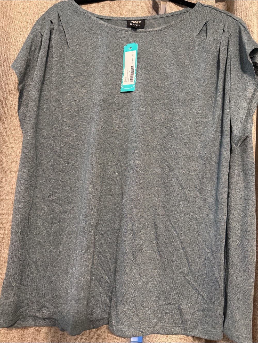 Bobeau Aria Pleat Shoulder Tee 1X - Picture 3 of 5